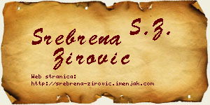 Srebrena Žirović vizit kartica